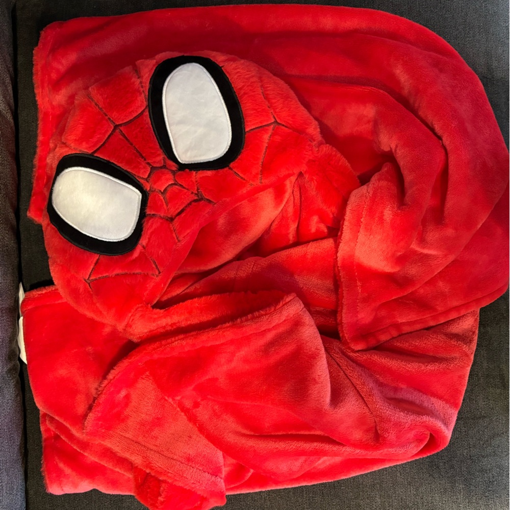 Kids Red Spider Hero Hooded Costume Blanket